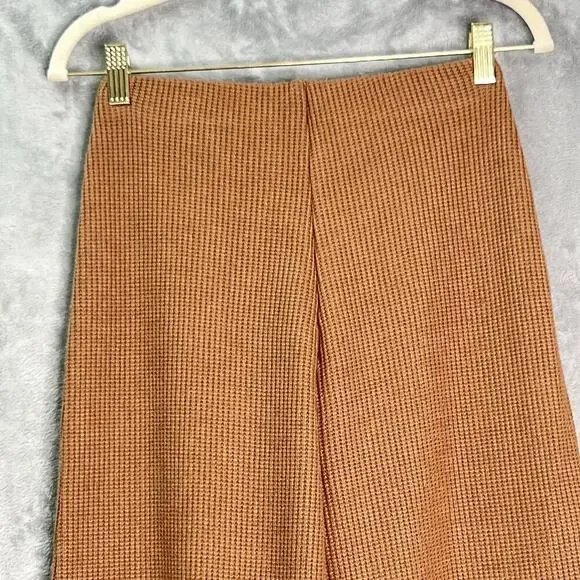 ZENANA‎ Wide Leg Lounge Pants Womens Sz S Deep Camel Waffle Knit Pull On Comfort - Picture 7 of 13